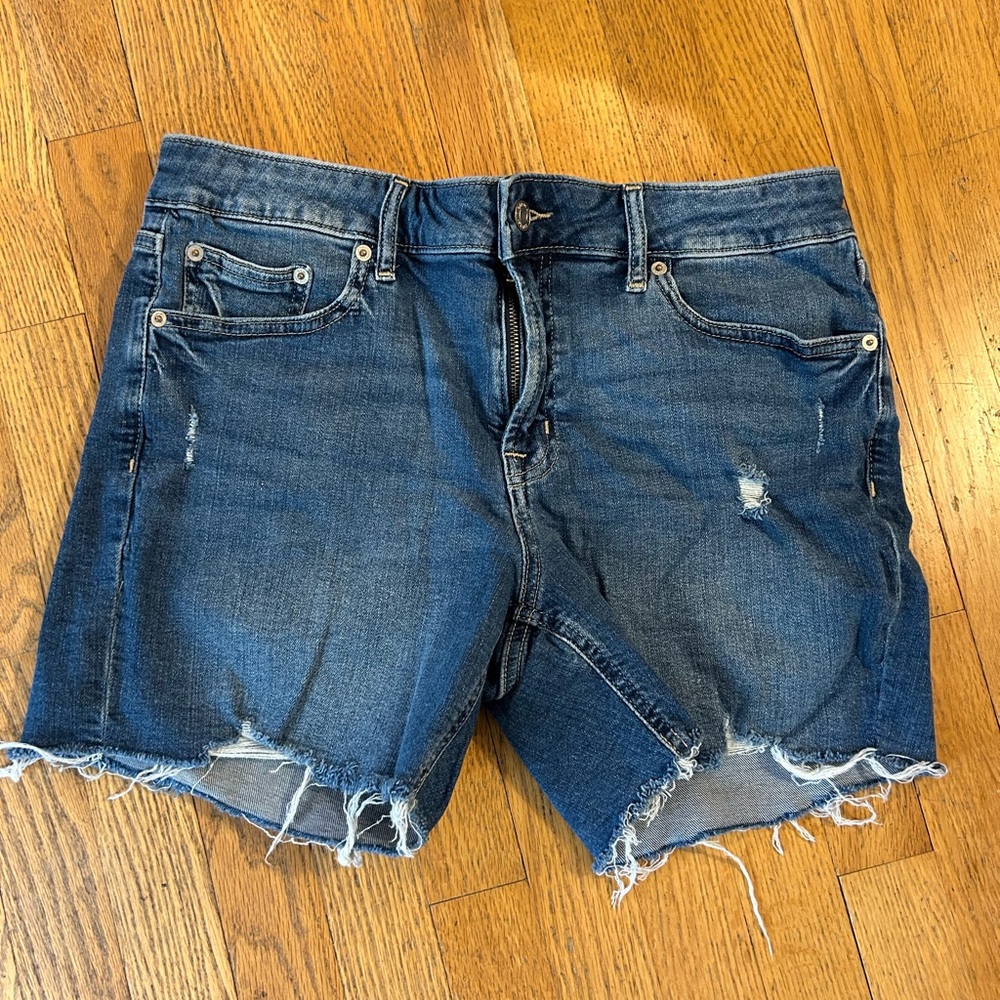 GAP Blue Distressed Jean Shorts